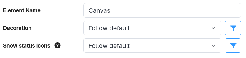 Canvas layer options