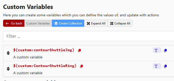 Define Contour Shuttle Variables