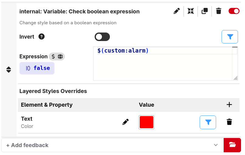 Feedback example result