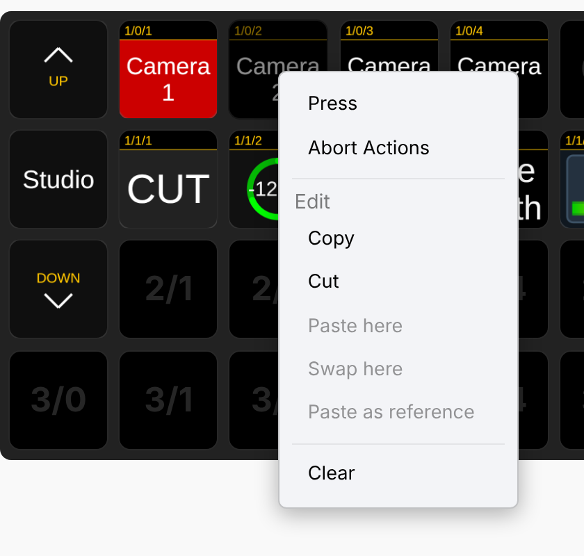 Grid right-click menu