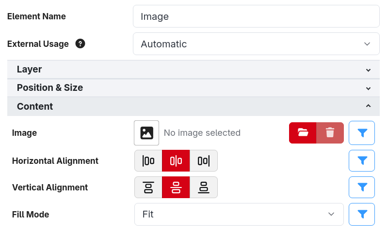 Image element properties