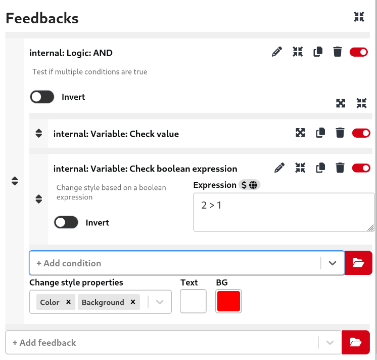 Logic Feedbacks Logic Feedbacks