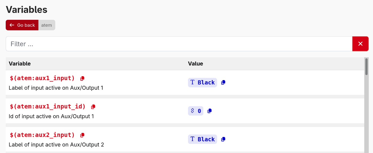 Connection Variables