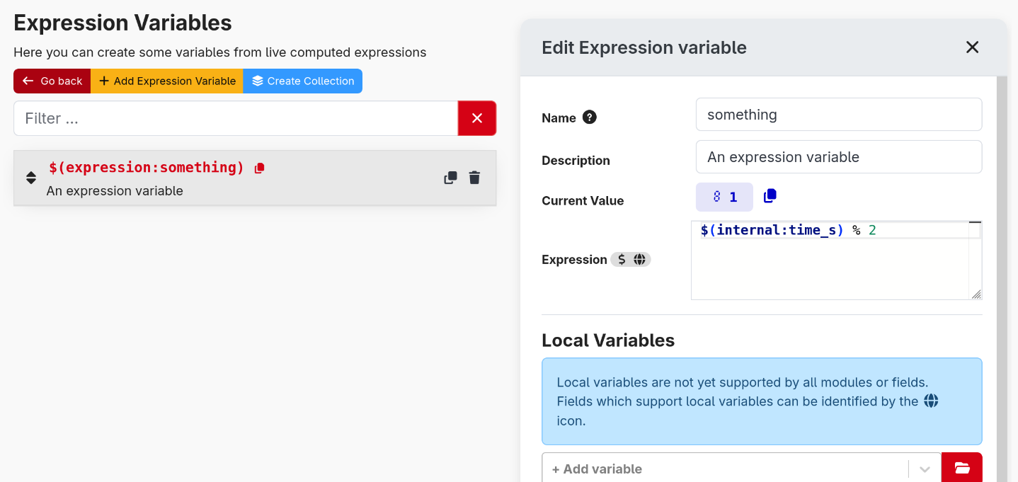 Expression Variables